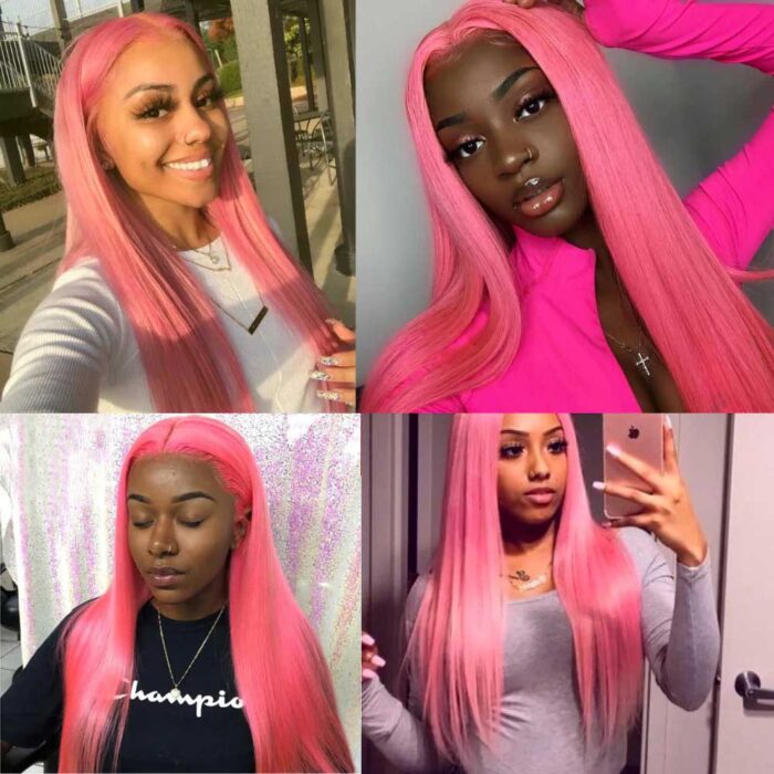 Beaudiva Pink Color Straight 3 Bundles With Lace Closure 100% Human Hair Bundles - Image 6