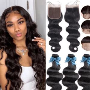 Brazilian Hair Body Wave 3 Bundles With Closure