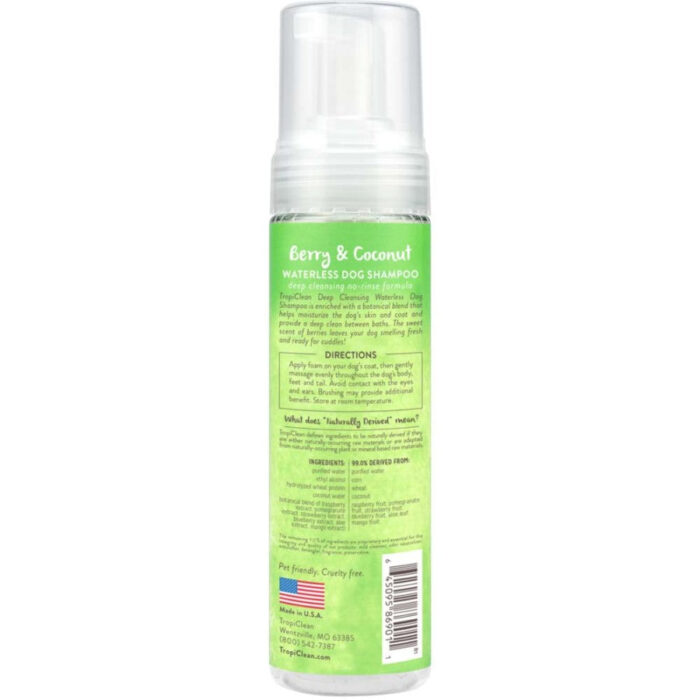 TropiClean Deep Cleaning Waterless Shampoo for Dogs 7.4oz - Image 2