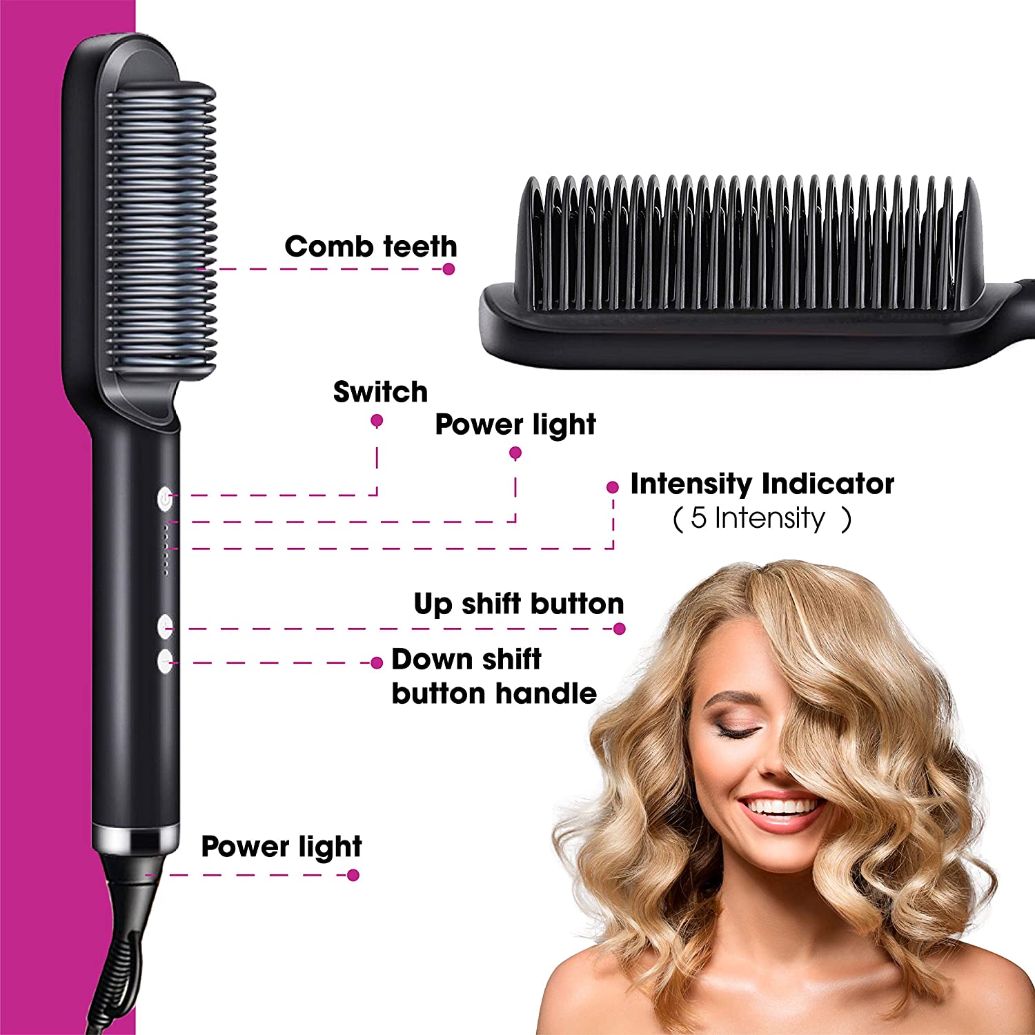 Hair Straightener Brush and Straightening Comb for Women - Image 6