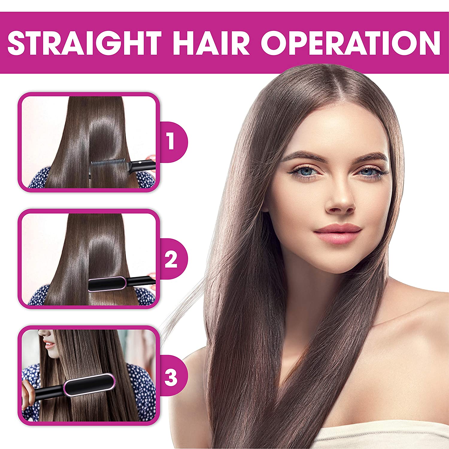 Hair Straightener Brush and Straightening Comb for Women - Image 3