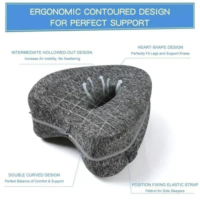 🛏️💖 Orthopedic Heart Leg Pillow Ultimate relief for hips, back & sciatica! ✅ Memory foam comfort ✅ Perfect for side sleepers & pregnancy ✅ Use in bed or on the sofa for all-day support 🦵🌙💕 - Image 2